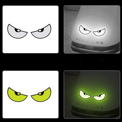 2 pièces/ensemble Accessoires Auto Bandes Réfléchissantes de Sécurité PET Œil de Chat Autocollants de Fenêtre Autocollant d'Avertissement Nuit Drôle