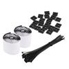 Pedalboard Organizer Kit Self Adhesive Tapes Heavy Duty Sticky Back Fastener Strips and Adjustable Self Nylon Locking