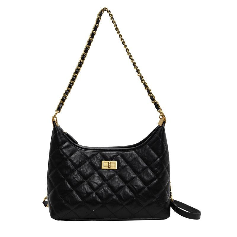 Retro Diamond Chain Tote Bag Women's New Commuter Versatile Underarm Bag Shoulder Messenger Bag