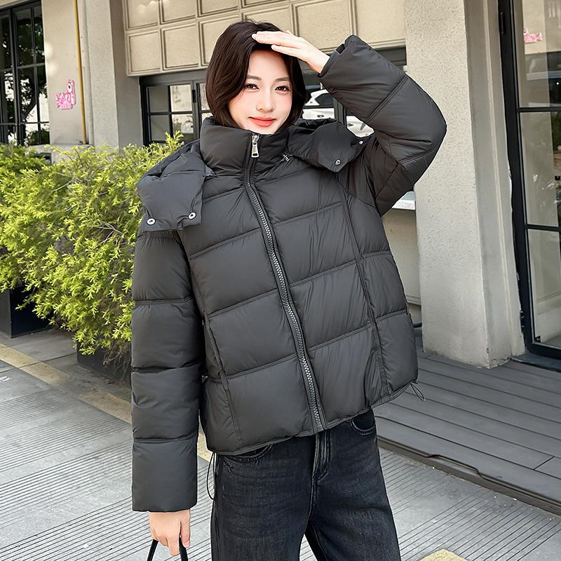 Puff cotton clothes women's winter new short hooded loose bread clothes thickened warm student jacket