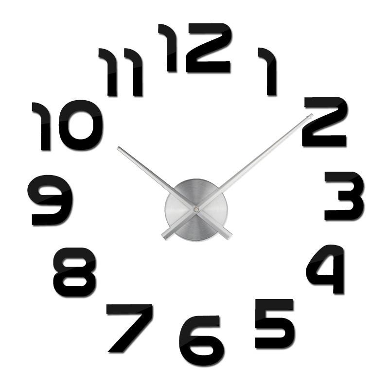 Extra Large 3D Acrylic Wall Clock - Creative DIY Clock Sticker for Living Room Decor