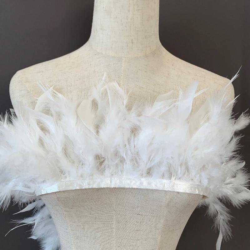 

1 Meter Natural Feather Trims Fringe 10-15Cm Plumes Ribbon For Wedding Party Sewing Clothing Decor Accessories Crafts A8