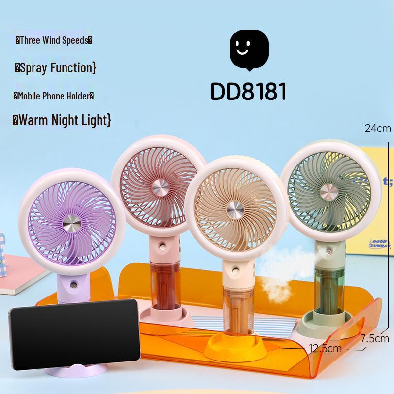 

2026 Summer Cute Handheld Cartoon Mini Fan - USB Rechargeable, Portable Electric Spray Fan Factory/Wholesale/Foreign Trade/Cross-border