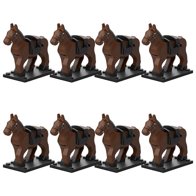 MOC Medieval Military Building Blocks Cavalry Regiment Knight Horse Animal Accessories Set Mini Bricks Buy Goods Boy Toy Gift