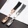 20mm 21mm 22mm Gummi-Uhrenarmband für Rolex Submariner für GMT für Daytona Silikonband Wasserdicht Gebogenes Ende Sport-Uhrenarmband