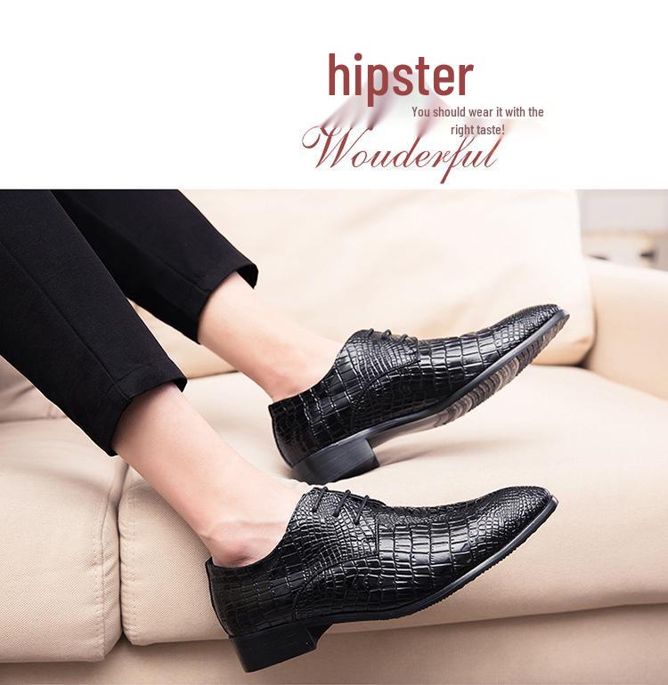 Men's Large Size Pointed Toe Leather Loafers - Hair Stylist Casual British Style