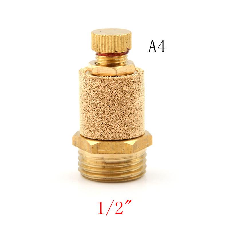 5pcs Pneumatic Brass Flow Control Silencer NPT 1/8" Air Exhaust Muffler