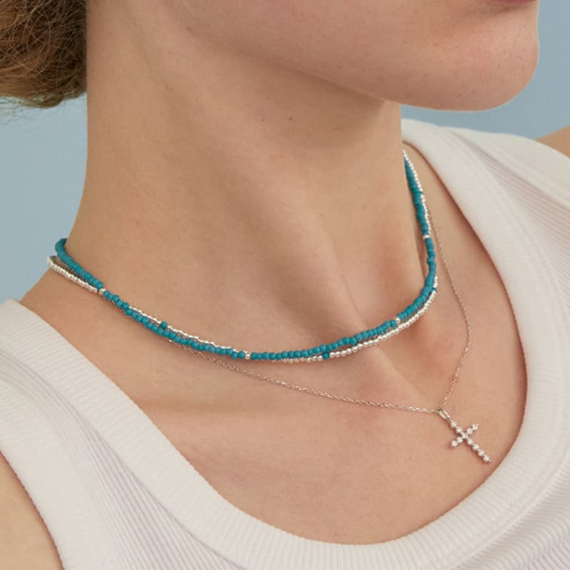 LUNNE Silver 925 Breeze Turquoise Point Necklace #LSN71