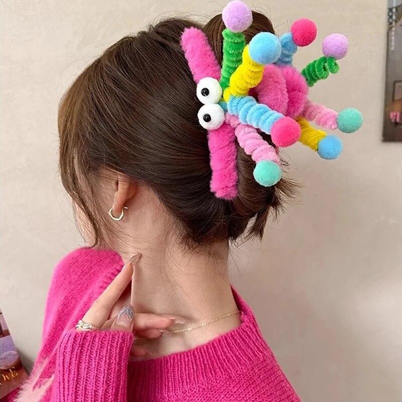 

Милые Радужные плюшевые когти для волос, модные мягкие заколки для волос в форме акулы, заколки для волос, заколки для волос для женщин, аксессуары для волос, забавные заколки для волос