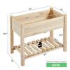 34x18x30in Horticulture Raised Garden Bed 2pcs Planter Box with Legs Storage Shelf Wooden Elevated Vegetable Growing Bed for Fl