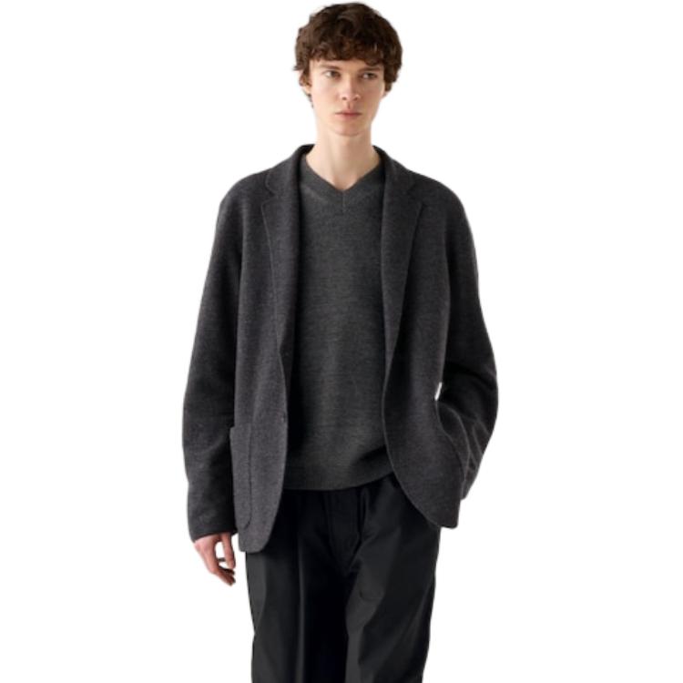 Uniqlo X Clare Waight Keller Collaboration C Series FW24 Solid Color Soft Comfortable Button Closure Knitted Jacket Men Jackets 471709-09