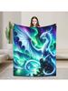 Aurora White Dragon Flannel Throw Blanket - Soft, Warm & Machine Washable for All Seasons - Perfect for Bedroom, Car,