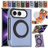 Wireless Charging Magnetic Leather Phone Cover for Iphone Ultra Iphone Fold Ring Stand Phone Case Anti Fall Bumper Case