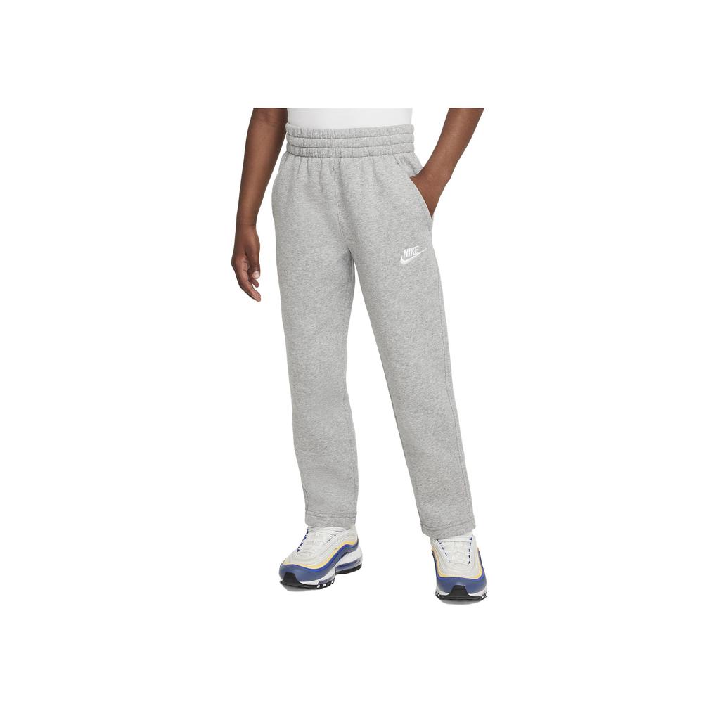Nike Kids Sportswear Club Fleece Logo Embroidered Straight Leg Knit Sweatpants Kids Bottoms Light-Gray FD3010-063