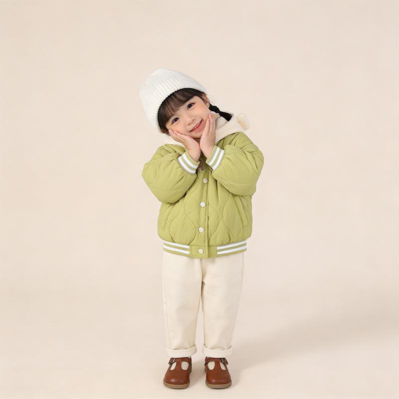 2026 Spring Baby Fleece-Lined Cotton Jacket - Machine Washable, Unisex One-Piece for Boys & Girls