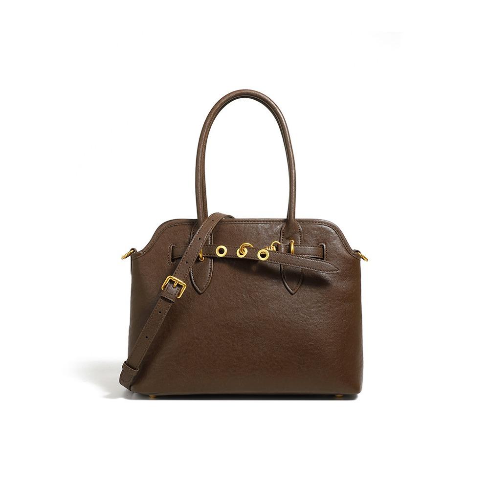 

Сумка-мессенджер из коровьей кожи, универсальная текстура, наплечная сумка, большая вместимость, портативная женская сумка темно-коричневого