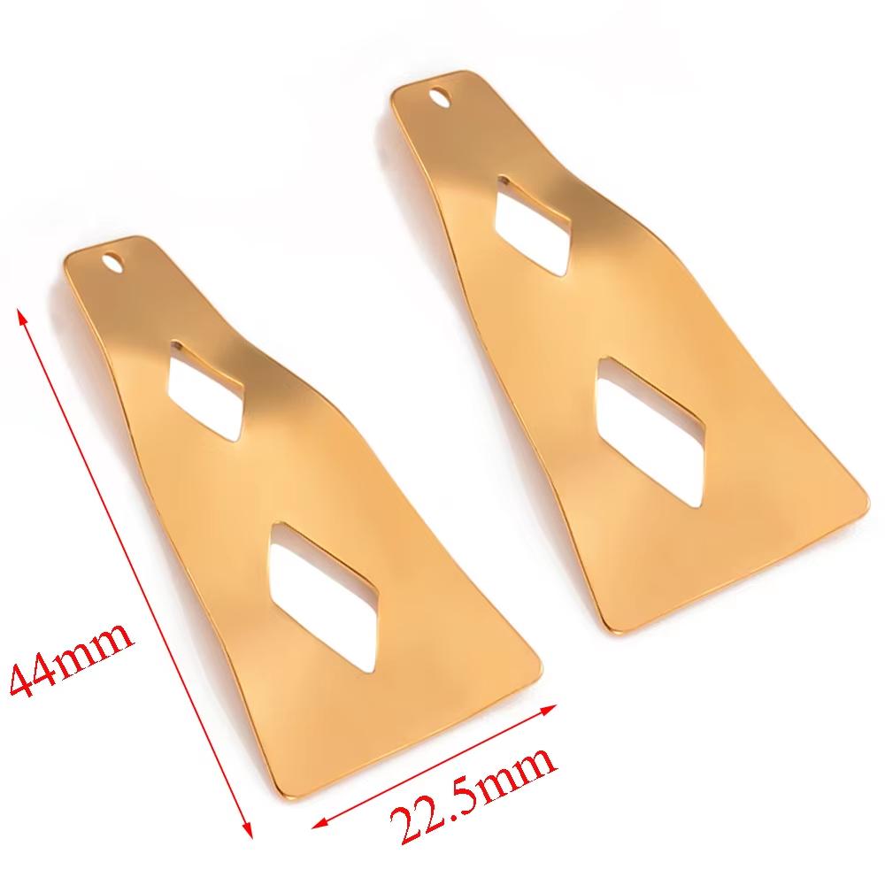 10PCS/lot Stainless Steel Gold Earring Findings Embossing Flower Link Connectors DIY Dangle Ear Wire Components Gold Earrings