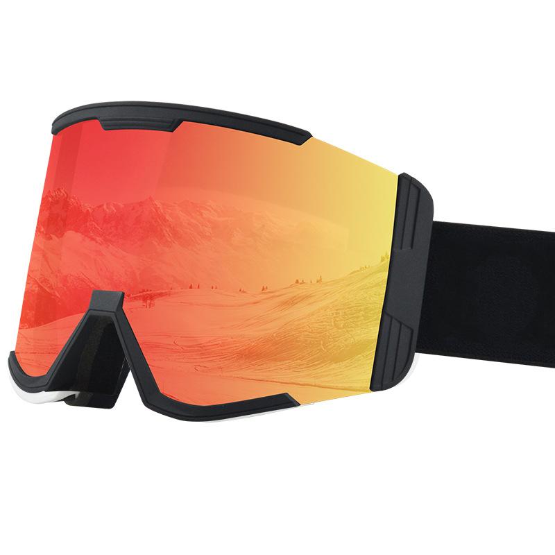 Double-layer anti-fog snow goggles Ski goggles compatible with prescription glasses, three-layer foam ski goggles
