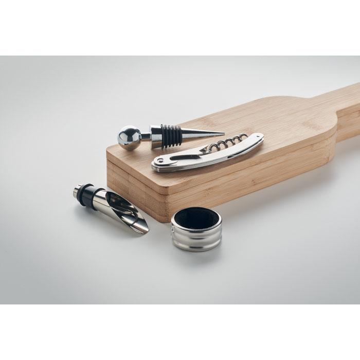 MidOcean Vinovault Set Bamboo Bottle Wine Set