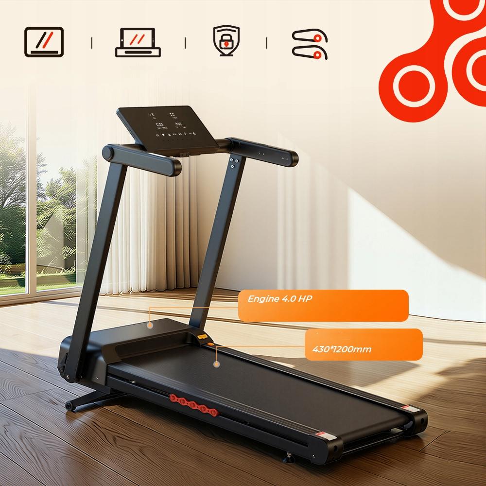 Bieżnia Elektryczna Składana Domowa Z LED App Dla 150kg 1-16 Km/h Do 1-18%