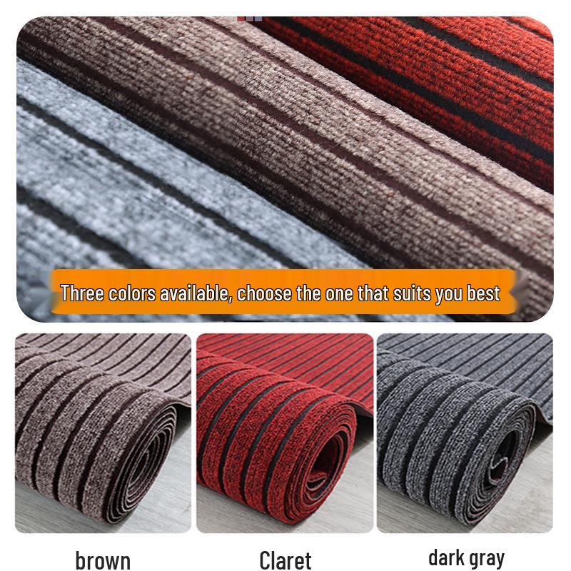 Premium PVC Backing Striped Non-Slip Water-Absorbent Floor Mat for Kitchen, Bathroom, Balcony, and Entrance.