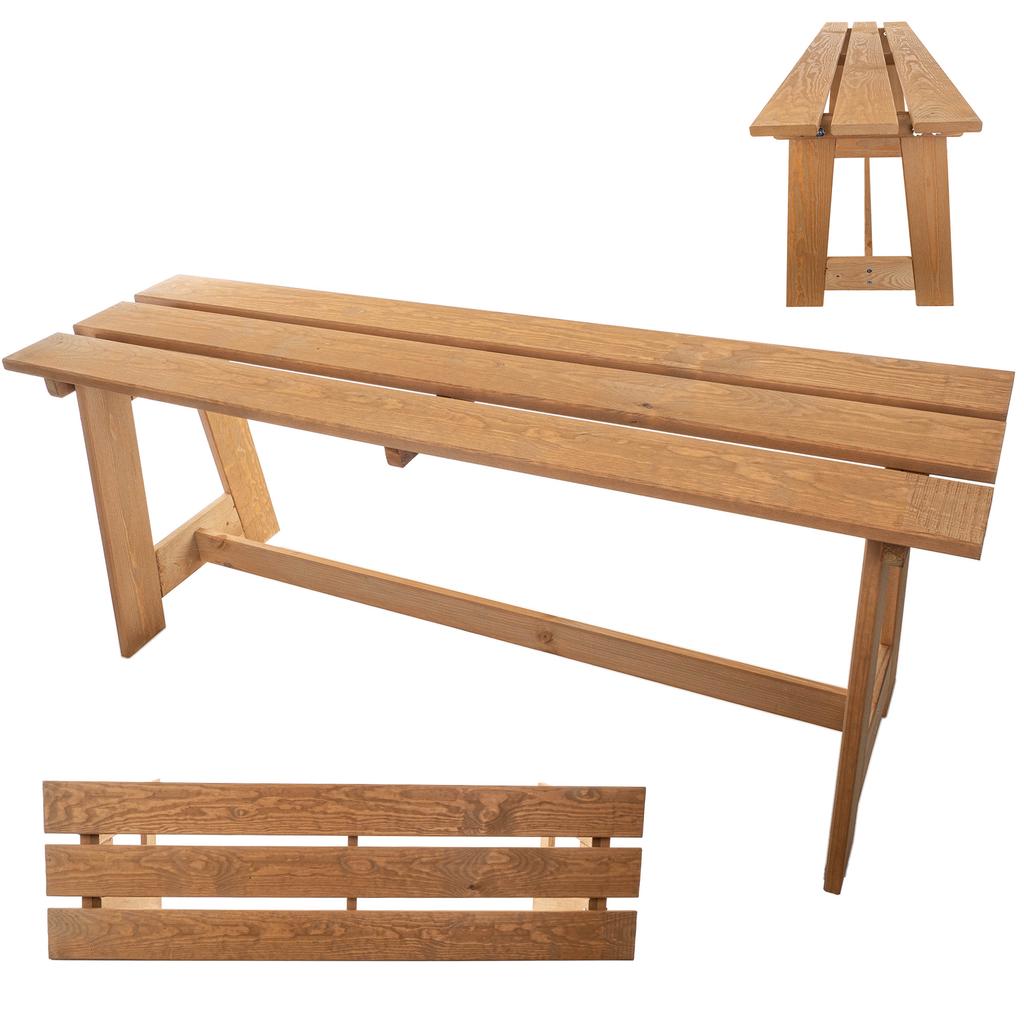 KADAX Ławka Ogrodowa Drewniana Parkowa Bez Oparcia 119 cm Ławeczka Taras Solidna