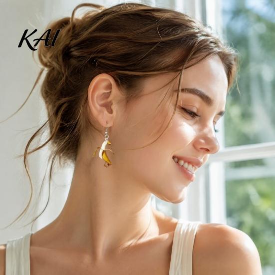 Unique Novelty Garlic Duck Earrings 1 Pair Funny Earrings, Garlic/Banana Dangle Drop for Women, Cute Acrylic Animal Jewelry Gifts Daily Wear