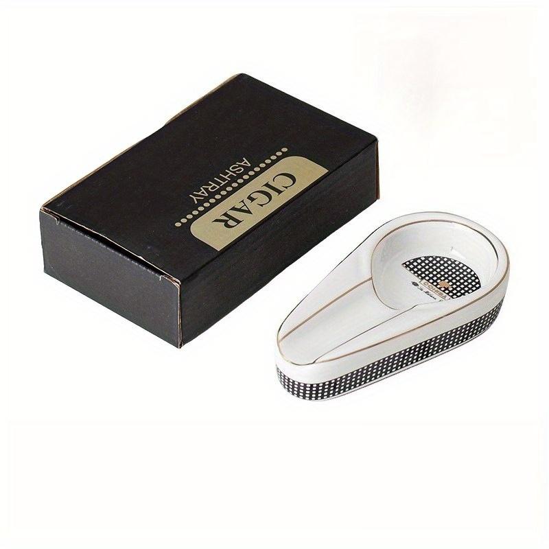 1PC European Style Ceramic Cigar Ashtray High-end Creative Personality Portable Home Office Ashtray Accessories Cigar Rack Single Ashtray
