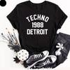 Techno 1988 Detroit Unisex Lustiges Unisex T-Shirt Neuheit Tanz Track T-Shirt Oberteil