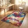 Decorative Artwork Theme Crystal Velvet Rug Personalized Custom Name Text Soft Floor Mat Home Decor