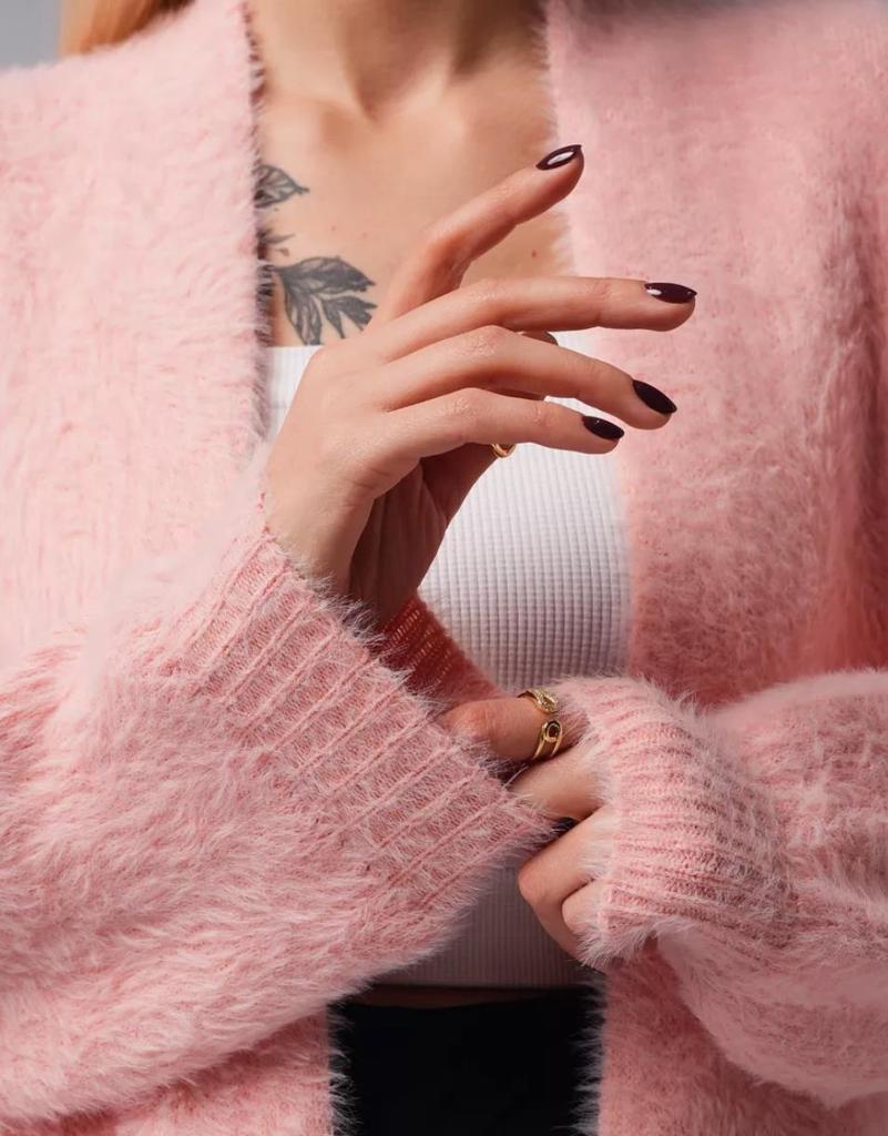 2024 Damen Herbst/Winter Strickjacke aus Faux-Nerz, Lockerer Midilanger Pullovermantel, Lässiger Stil