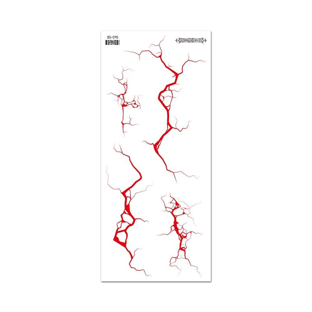 Crack Mark Temporary Tattoo Sticker Realistic Body Art Halloween Blood Vessels Tattoo Makeup