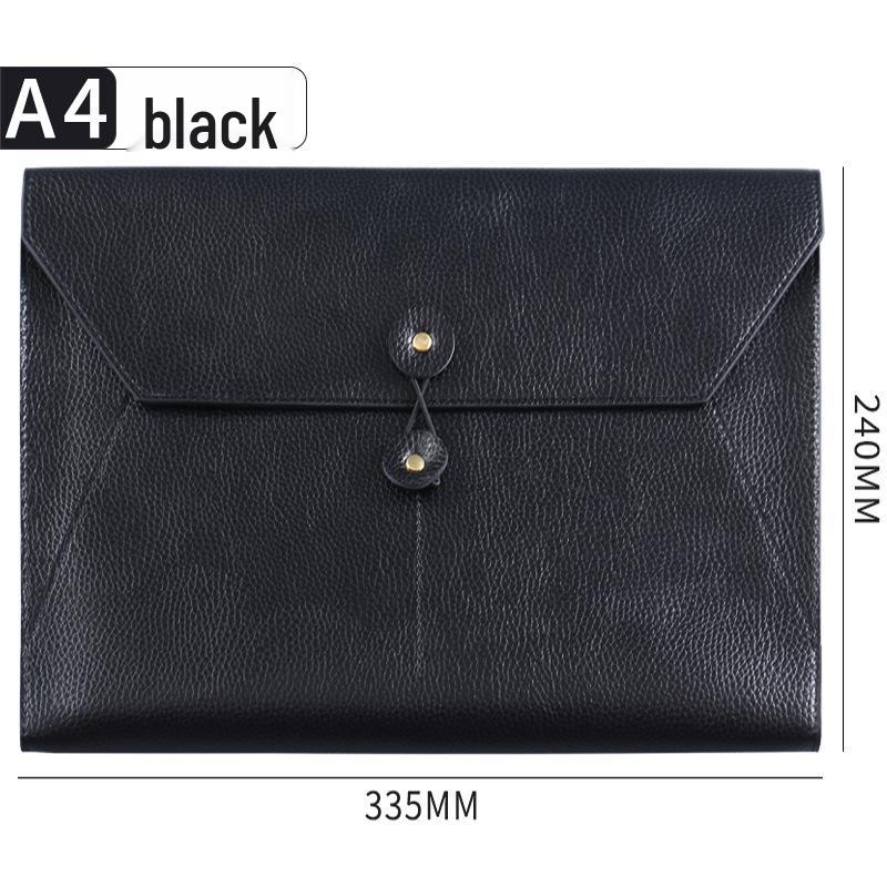 A4 Imitation Leather Business File Bag - Large Capacity Briefcase with Customizable Enterprise Logo