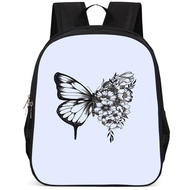 Large Capacity 15 Inch Lightweight Butterfly School Backpack For Kids Oxford Fabric