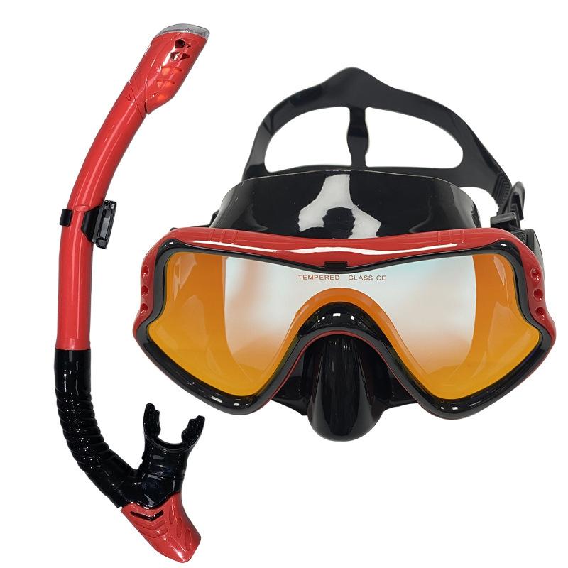 Snorkeling two-piece set full dry snorkel high definition colorful electroplated diving mask