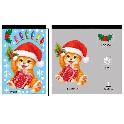 New Christmas Party Decoration Creative Bells, Reindeer, Santa Claus, Electrostatic Stickers, Snowflakes, Snowmen, Glass Stickers