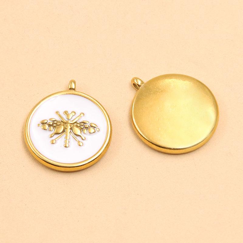 18K Gold-Plated Honeybee & Gecko Pendant - Stainless Steel DIY Jewelry