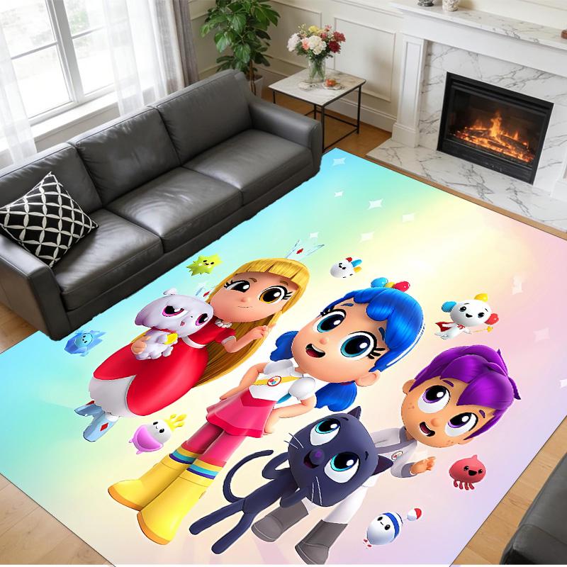 Anti‑Slip Crystal Velvet Floor Rug, True And The Rainbow Kingdom Design Carpet for Indoor Living Bedroom Home Decoration