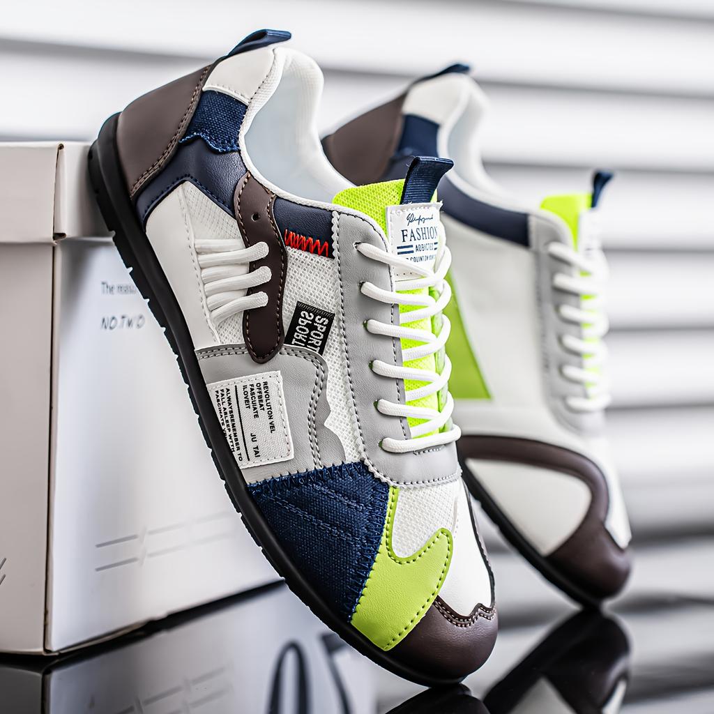 Men'S Fall New Arrival Fitness Training Shoes, Low-Top Lacing with Stylish Color Blocking Design