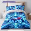 Toronto Blue Jays Pattern Bedding Set Quilt Cover Pillowcase Home Decor Gift (1 * Duvet Cover + 2 * Pillowcase, Without Core)