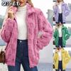 Damen Vintage Casual Einfarbig Druck Herbst Winter Langarm Jacken & Mäntel