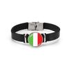 World Cup Country Flags Leather Bracelet Bangle - European Cup Flag Design Jewelry