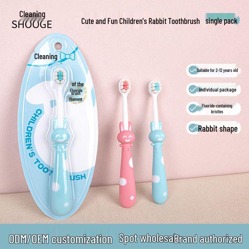 Xiujie Little Rabbit Kids' Toothbrush with Soft Bristles, Ages 2-12, Individually Packaged