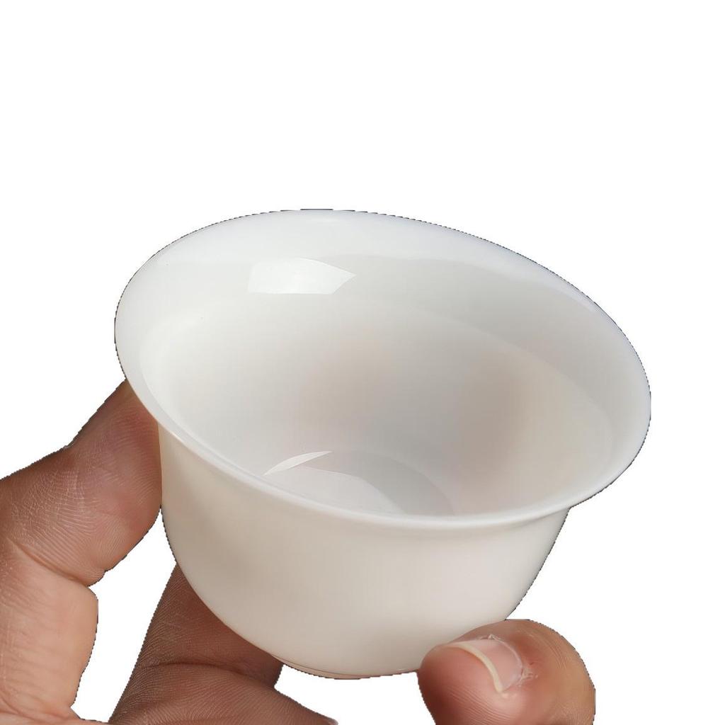 Unpolished Jade Porcelain 120ml Tea Brewing Bowl - Pure White, Ice Type, Lidded for Home Use.