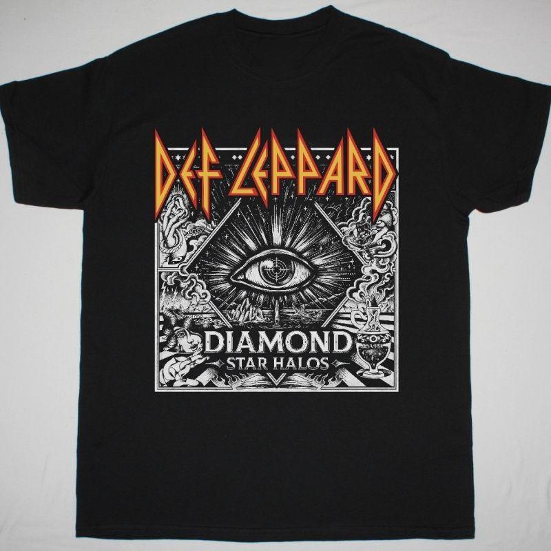 DEF LEPPARD DIAMONDS STAR HALOS Cotton Black All Size Unisex Shirt C242 Unisex T-Shirt XL
