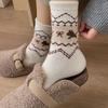 Retro Splicing Cute Cartoon Puppy Socks British Style Thickened Warm And Versatile College Style Pile Socks