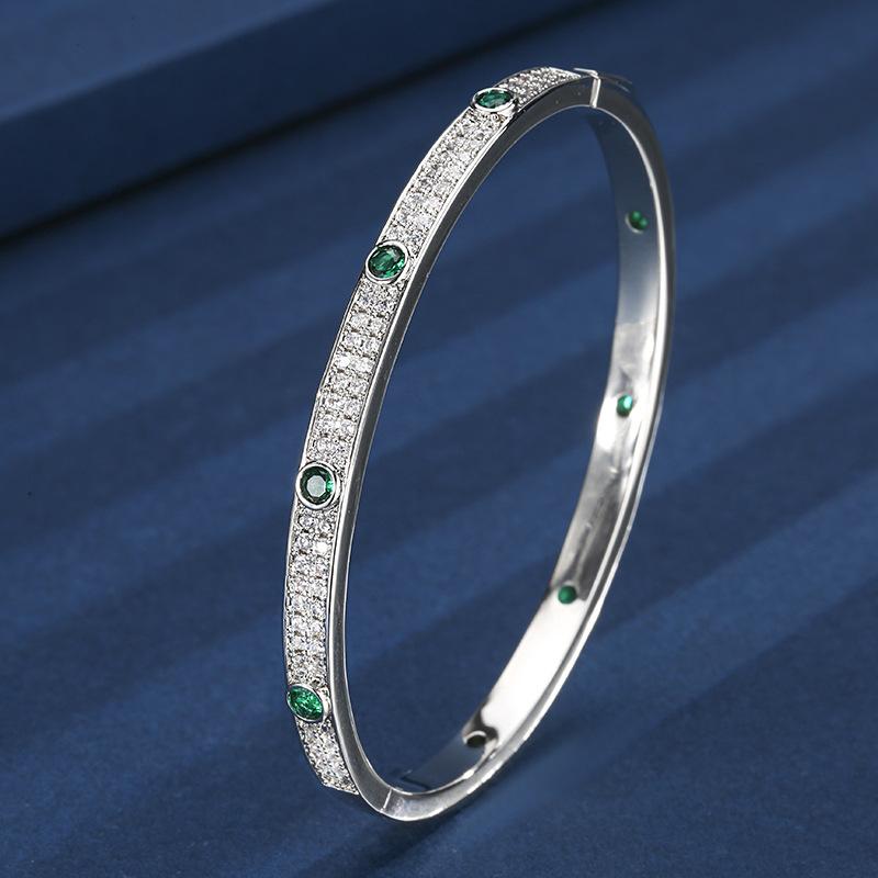 Jewelry Simulation Color Treasure Corundum Retro Full Diamond Bracelet Female