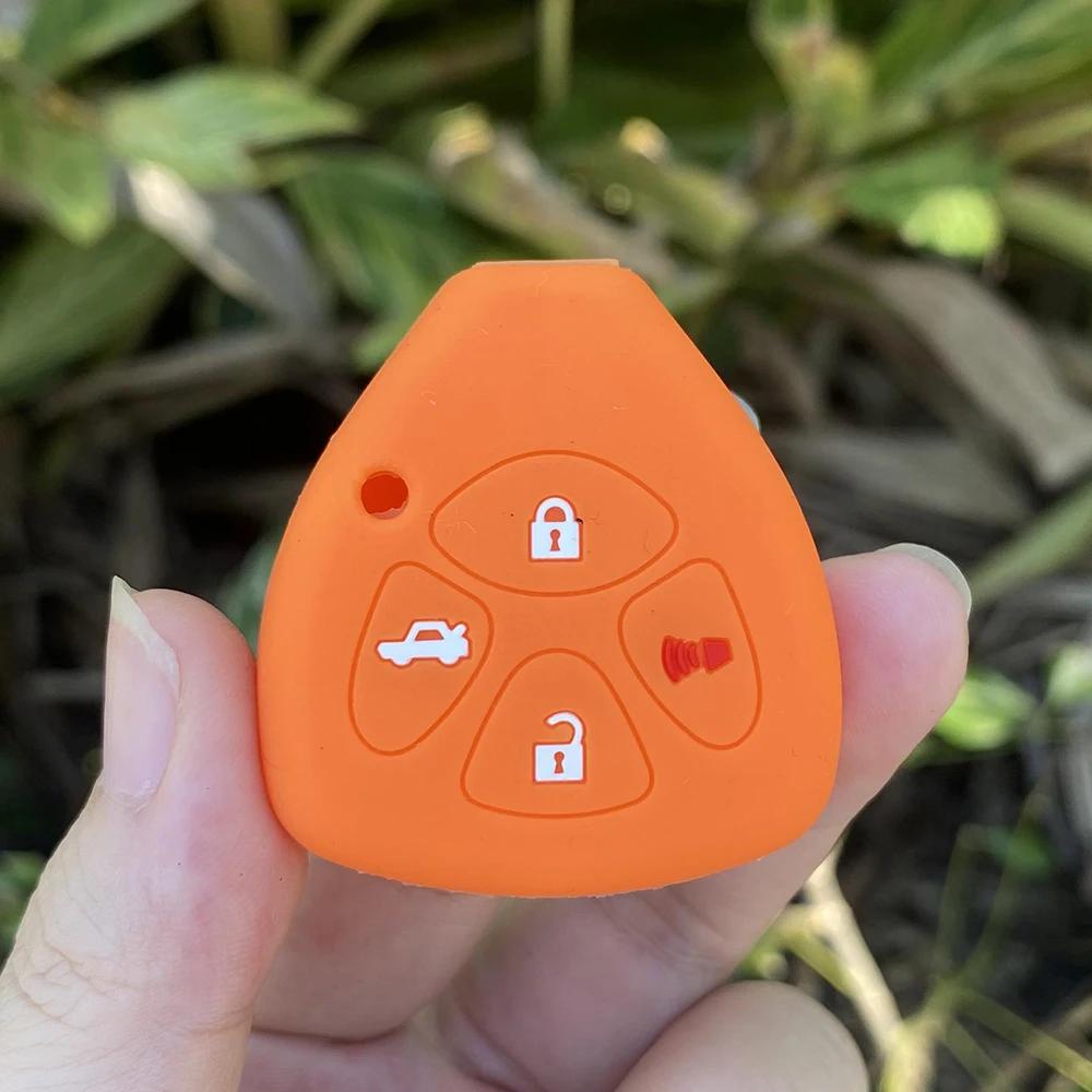 Silicone Car Key Case Cover Protect Shell Skin for Toyota Corolla Camry Reiz RAV4 Crown Avalon Venza Matrix Auris 4 Button Key