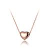 Lokaer Titanium Stainless Steel Love Heart Pendant Necklace Jewelry Rose Gold Color Chain Link Wedding Necklace for Women