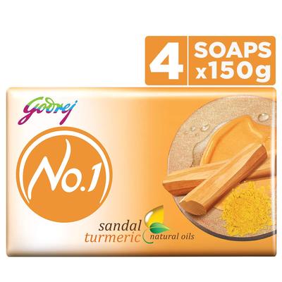 Nie. 1 mydło do kąpieli Sandał i kurkuma – mydło klasy 1 i długotrwały zapach, zestaw 4 szt. (150g każdy)